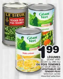 Marches Tradition GÉANT VERT OR LE SIEUR VEGETABLES OR TENDER PEAS offer
