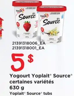 Provigo YOPLAIT SOURCE TUBS, 630 g offer