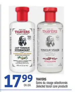 Uniprix THAYERS Soins du visage sélectionnés/Selected facial care products offer