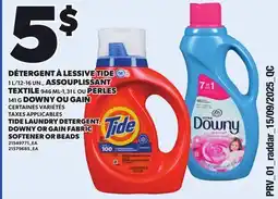 Provigo TIDE LAUNDRY DETERGENT, 1 L/12-16 UN, DOWNY OR GAIN FABRIC SOFTENER OR BEADS, 946 ML-1,31 L offer