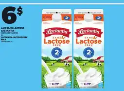 Provigo LACTANTIA LACTOSE FREE MILK, 2 L offer