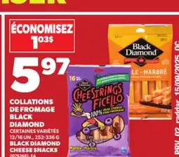 Provigo BLACK DIAMOND CHEESE SNACKS, 12/16 UN., 252-336 G offer