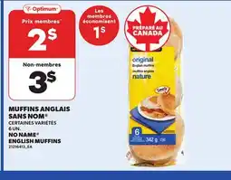 Provigo NO NAME ENGLISH MUFFINS, 6 UN offer