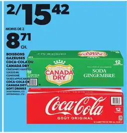 Provigo COCA-COLA OR CANADA DRY SOFT DRINKS, 12X355 ML offer