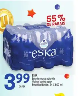 Uniprix ESKA Eau de source naturelle/Natural spring water Bouteilles/Bottles offer
