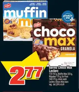 Super C BARRES CHOCO MAX LECLERC | LECLERC CHOCO MAX BARS offer