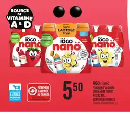 Provigo IÖGO NANO YOGOURT À BOIRE DRINKABLE YOGURT, 6 X 93 ML offer