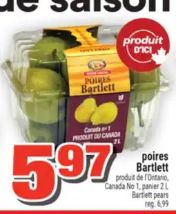 Super C POIRES BARTLETT | BARTLETT PEARS offer