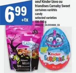 Maxi OEUF KINDER UOVO OU FRIANDISES CARNABY SWEET | CANDY, 100-700 G offer