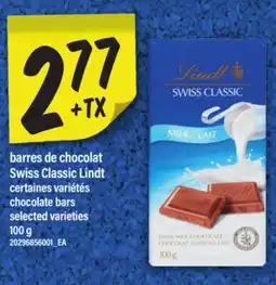 Maxi BARRES DE CHOCOLAT SWISS CLASSIC LINDT | CHOCOLATE BARS, 100 G offer
