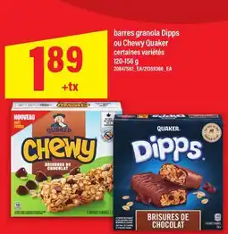 Maxi BARRES GRANOLA DIPPS OU CHEWY QUAKER offer