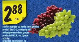 Maxi RAISINS ROUGES OU VERTS SANS PÉPINS | RED OR GREEN SEEDLESS GRAPES offer