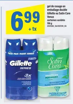 Maxi gel de rasage en emballage double Gillette ou Satin Care Venus, 198 g offer