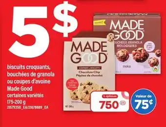 Maxi biscuits croquants Made Good / bouchées de granola ou coupes d'avoine, 175-200 g offer