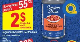 Maxi RAGOÛT DE BOULETTES CORDON BLEU, 410 g offer