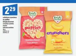 Maxi COLLATIONS CRUNCHERS OU PUFFIES | SIMPLY GOURMET SNACKS, 32 G offer