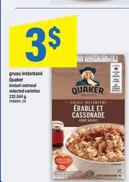 Maxi GRUAU INSTANTANÉ QUAKER / INSTANT OATMEAL, 232-344 G offer