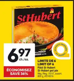 Giant Tiger St-Hubert pot pie offer