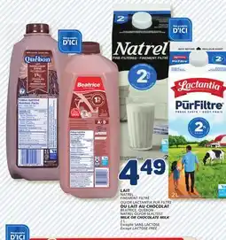 Marché Bonichoix NATREL FINEMENT FILTRÉ OR LACTANTIA PUR FILTRE NATREL OR SEALTEST MILK OR CHOCOLATE MILK offer