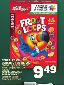 Marché Bonichoix KELLOGG'S FROOT LOOPS, SPECIAL K JUMBO CEREAL OR MEAL REPLACEMENT offer