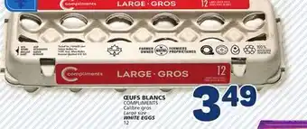 Marché Bonichoix COMPLIMENTS Calibre gros size Large size WHITE EGGS offer