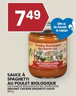 Rachelle-Bery Grocery LES VIANDES BIOLOGIQUES DE CHARLEVOIX ORGANIC CHICKEN SPAGHETTI SAUCE offer