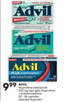 Brunet ADVIL Ibuprofène sélectionné 200 mg liqui-gels, Ibuprofène + acétaminophène offer