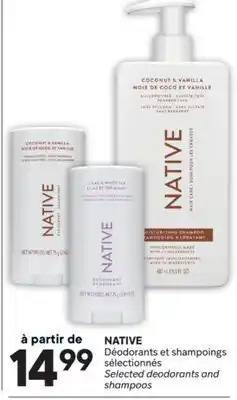 Brunet NATIVE Déodorants et shampoings sélectionnés offer