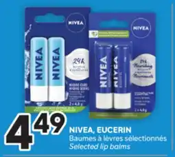 Brunet NIVEA, EUCERIN Baumes à lèvres sélectionnés offer