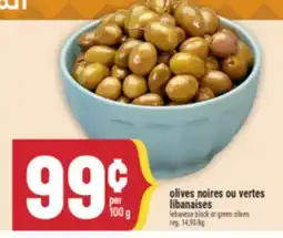 Marché Adonis OLIVES NOIRES OU VERTES LIBANAISES | LEBANESE BLACK OR GREEN OLIVES offer