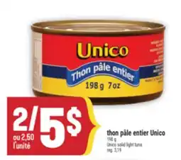 Marché Adonis THON PÂLE ENTIER UNICO | UNICO SOLID LIGHT TUNA offer