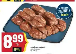 Marché Adonis SAUCISSES MAKANEK | MAKANEK SAUSAGES offer
