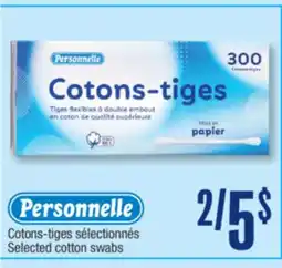 Jean Coutu PERSONNELLE Selected cotton swabs offer