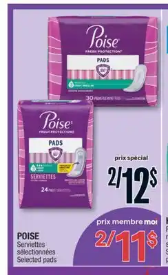 Jean Coutu POISE Selected pads offer