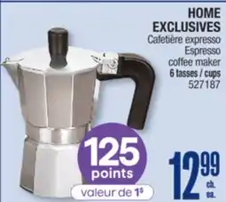 Jean Coutu HOME EXCLUSIVES Espresso coffee maker offer