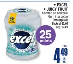 Jean Coutu EXCEL, JUICY FRUIT Gum in a bottle offer