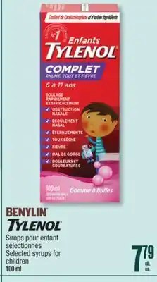 Jean Coutu BENYLIN, TYLENOL Selected syrups for children offer