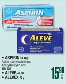 Jean Coutu ASPIRIN, ALEVE, ALEVEX Selected Products offer