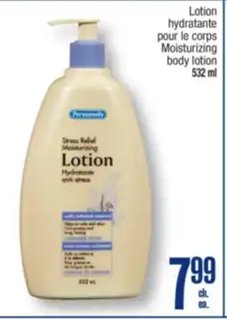 Jean Coutu PERSONNELLE Moisturizing body lotion offer