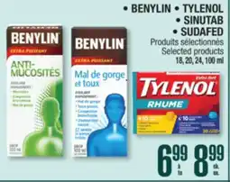 Jean Coutu BENYLIN, TYLENOL, SINUTAB ,SUDAFED Selected products offer