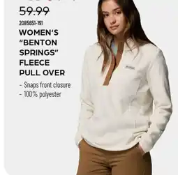 Pronature WOMEN'S BENTON SPRINGS FLEECE PULL OVER offer