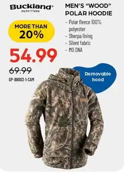 Pronature BUCKLAND OUTFITTERS MEN'S WOOD POLAR HOODIE offer