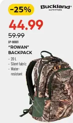 Pronature BUCKLAND OUTFITTERS ROWAN BACKPACK offer