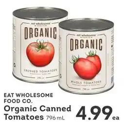 IGA Eat wholesome food co. organic canned tomatoes offer