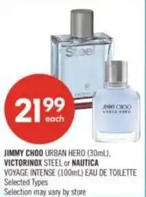 Shoppers Drug Mart Jimmy choo urban hero, victorinox steel or nautica offer