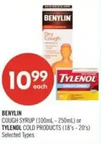 Shoppers Drug Mart Benylin or tylenol offer
