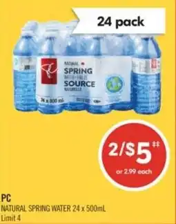 Shoppers Drug Mart PC natural spring water offer
