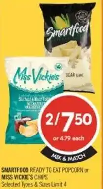 Shoppers Drug Mart Smartfood or miss vickie's chips offer