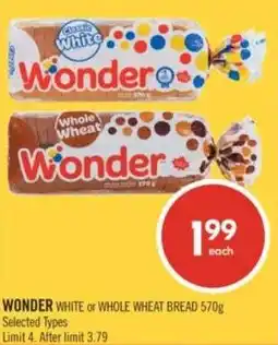 Shoppers Drug Mart Wonder white or whole wheat bread offer