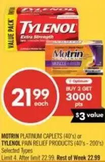 Shoppers Drug Mart Motrin or tylenol offer